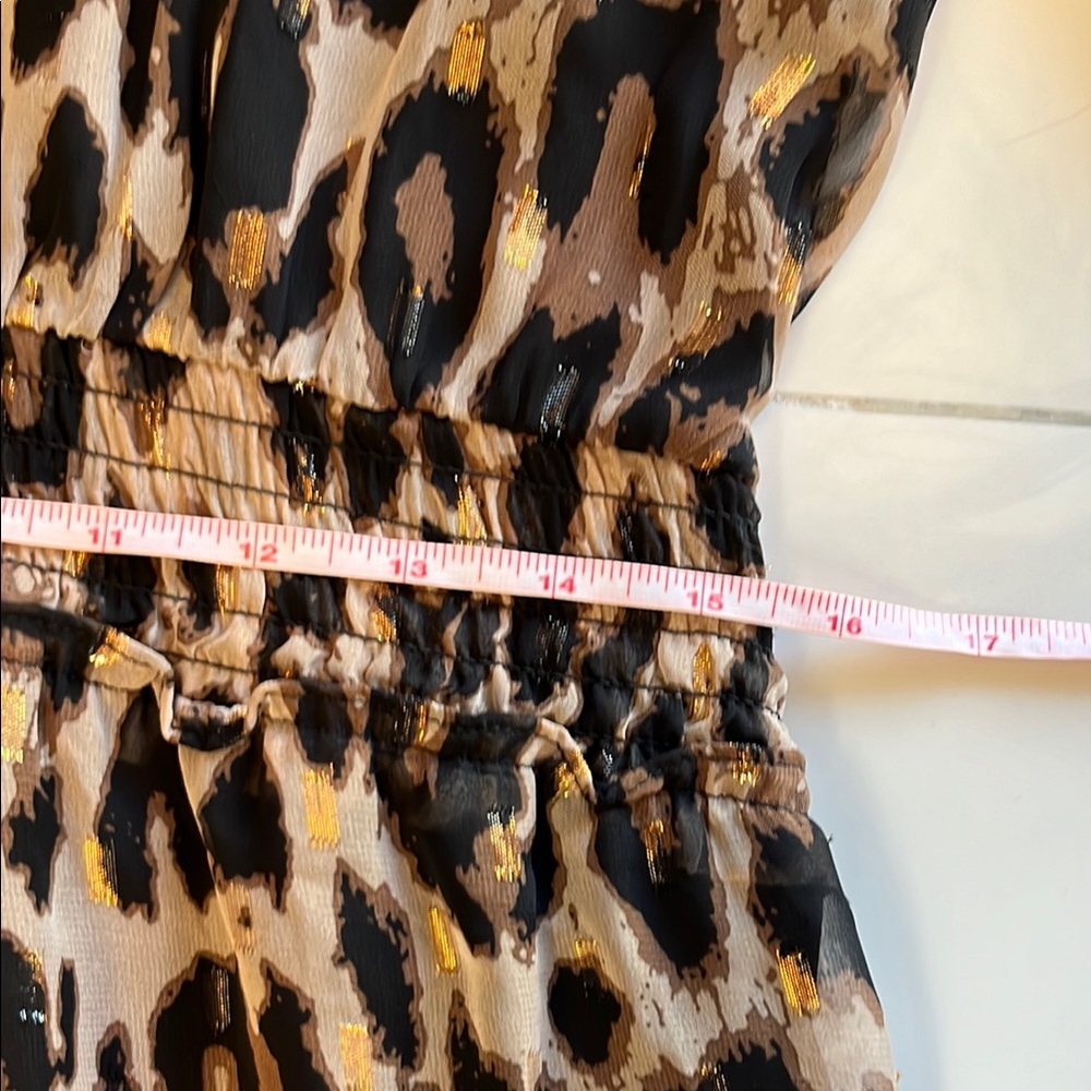 T Tahari Collared Tiered Midi Dress Animal Print Long Sleeve - Picture 7 of 14